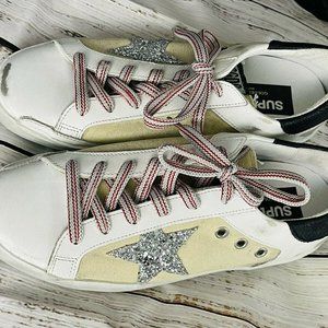Golden Goose Sneakers Sz 39 9 US White Beige Superstar Sparkle NWOB